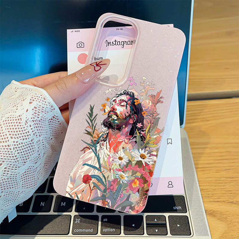 Jesus Capinha Capa Para Samsung Galaxy A03 A05 A15 A16 A17 A32 A34 A36 A56 S20 S21 S23 S34 S25 S26 FE ULTRA Glitter Caso