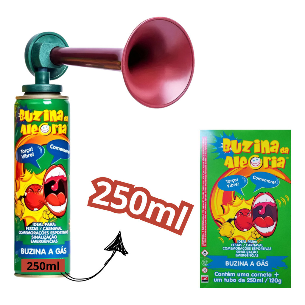 Buzina Corneta Vuvuzela Da Alegria Copa Do Mundo Carnaval Jogos Festas A Gás 250ml