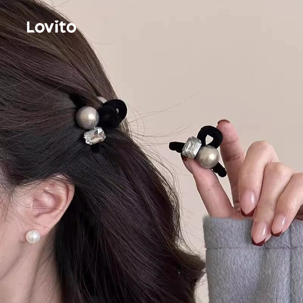 Lovito  Clipes de Cabelo Casuais de Pérolas LFA111084 em Oferta na Shopee