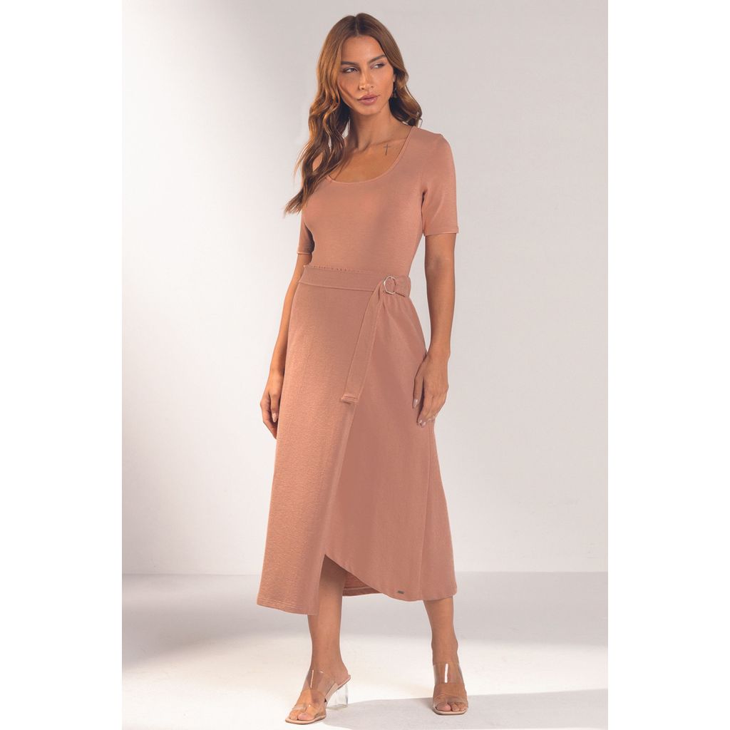 Saia Feminina Transpassada Marialícia Laranja em Oferta na Shopee