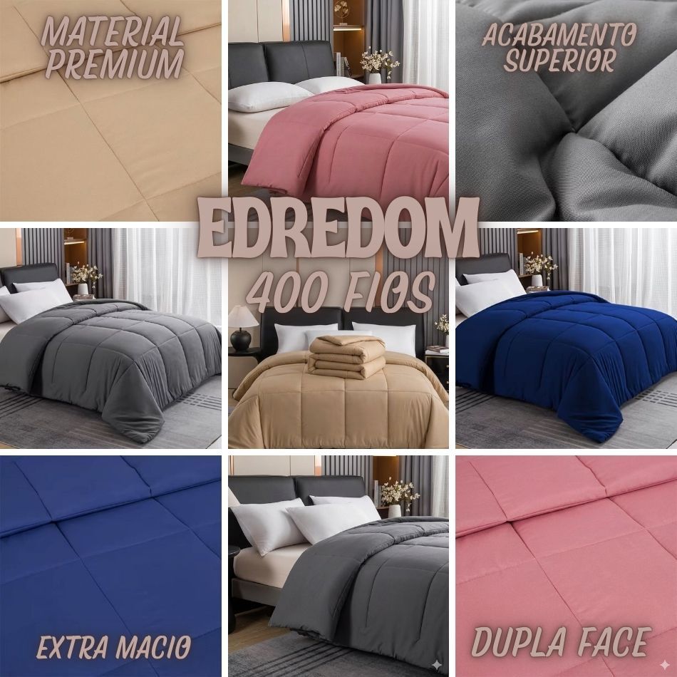 Edredom Cobertor Cama Casal Percal 400 Fios Extra Macio Dupla Face