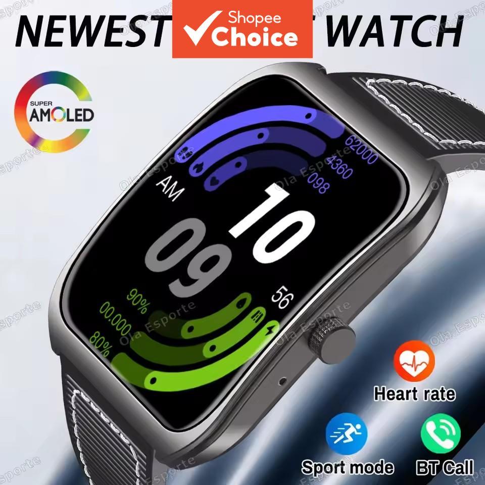  Novo Smartwatch Inteligente para Homens e Mulheres com Tela AMOLED de 1,85'' Curvada, Chamada Bluetooth, Smartwatch com