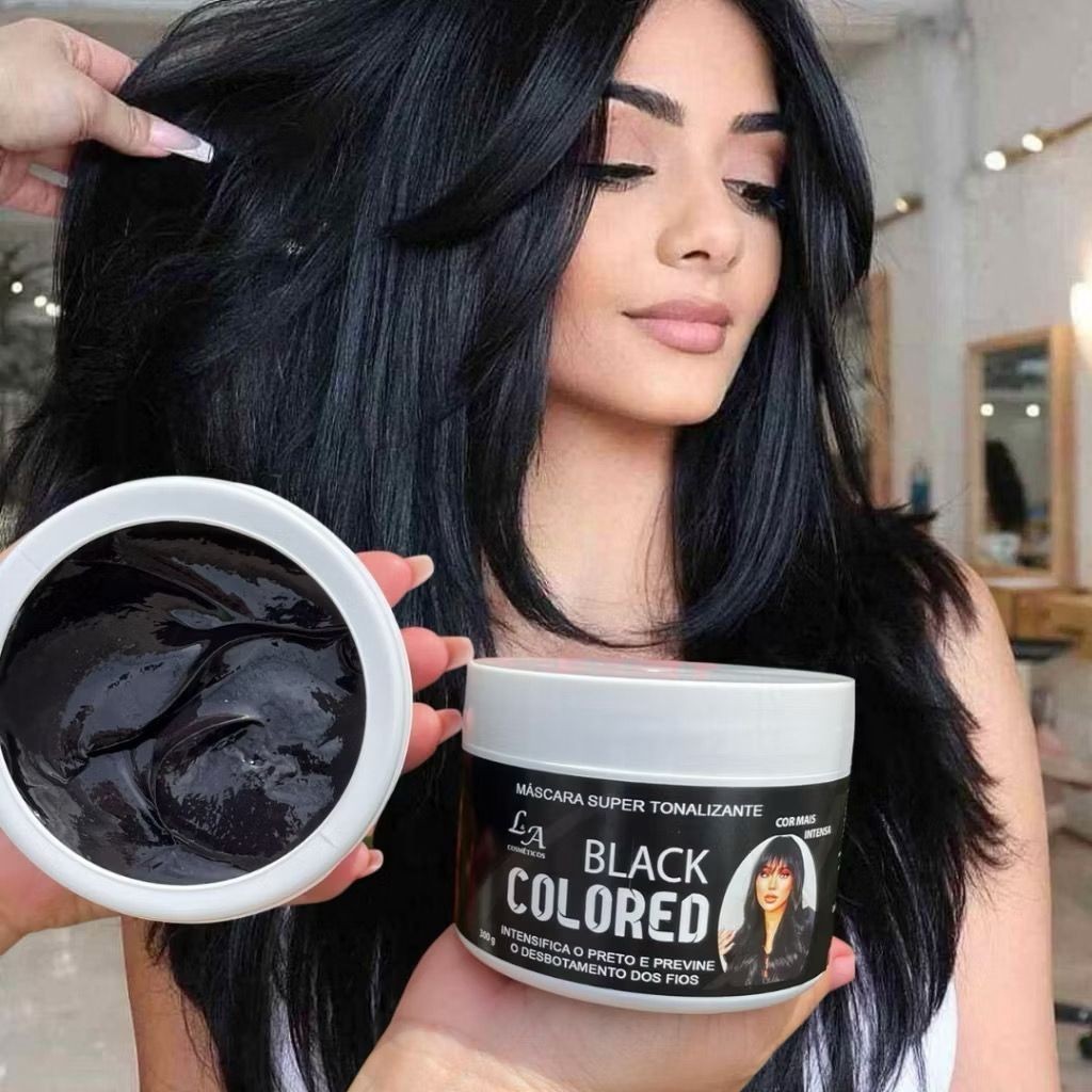 Máscara Tonalizante Preto Intenso - S/ Amônia - Resultado 100% Natural La cosméticos 300g em Oferta na Shopee