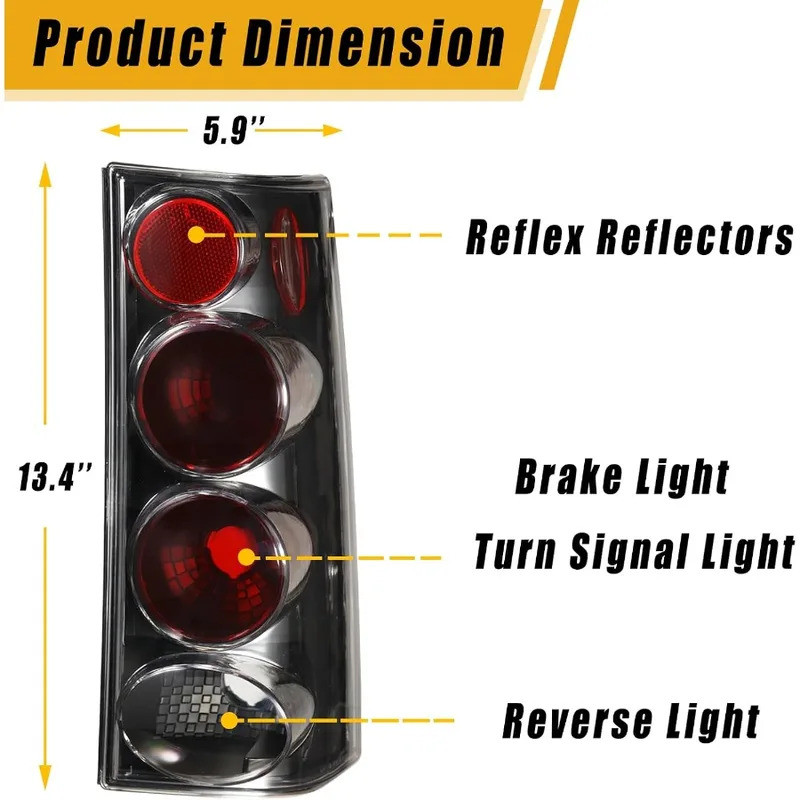 Luz Traseira Compatível Com 20032023 Chevy Express GMC Savana Van 1500 2500 3500 Lâmpada De Freio Do Lado Motorista E Pa