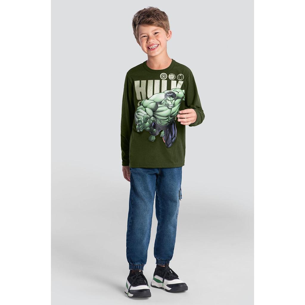 Camiseta infantil menino Os Vingadores metalizada Brandili