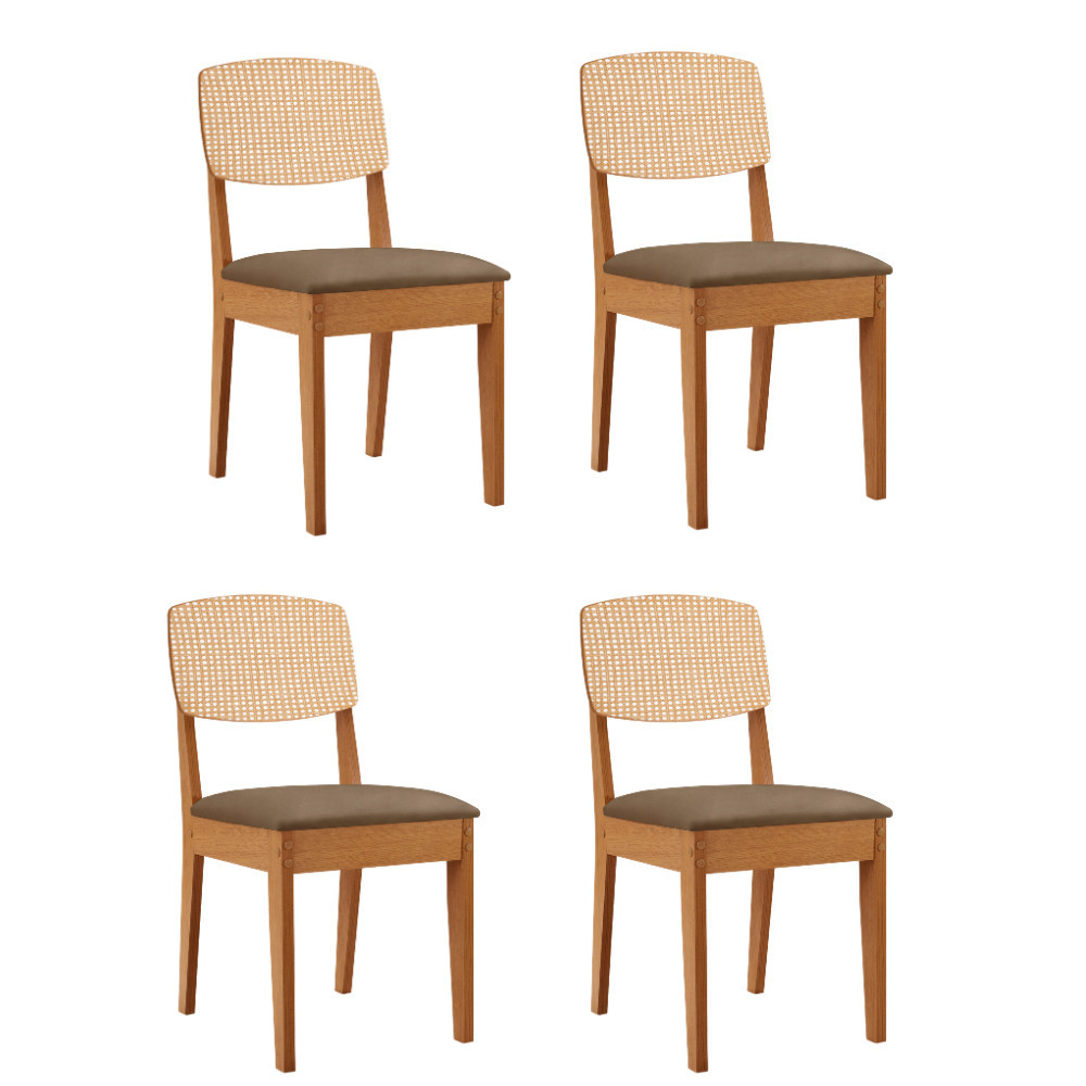 Conjunto com 4 Cadeiras MDF Copper Premium para Sala de Jantar Moderna Mobília em Oferta na Shopee
