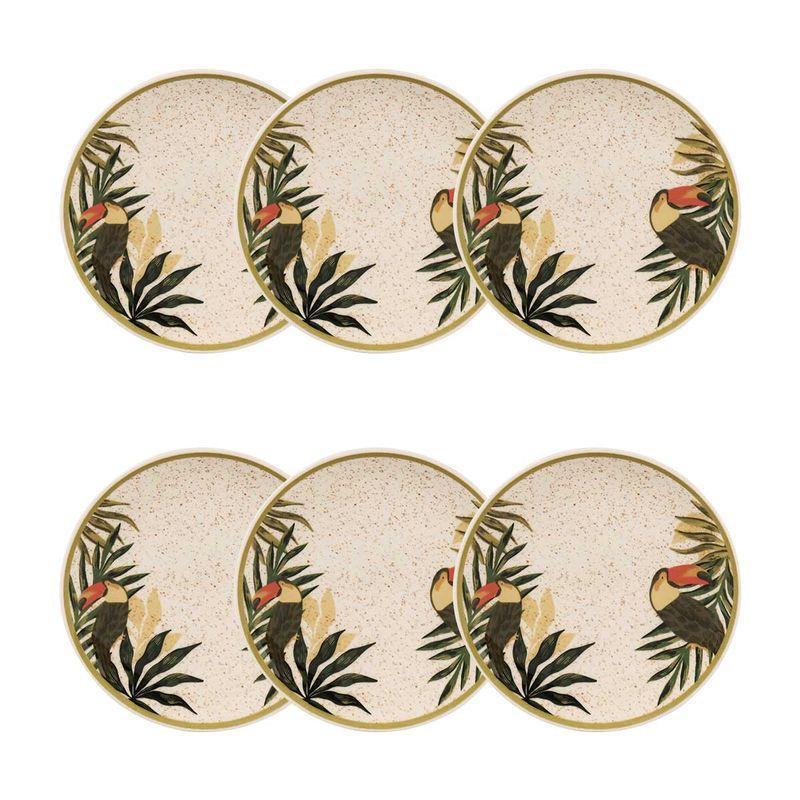 Jogo de 6 Pratos Sobremesa 20 cm Oxford Unni Tropicano