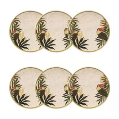Jogo de 6 Pratos Sobremesa 20 cm Oxford Unni Tropicano