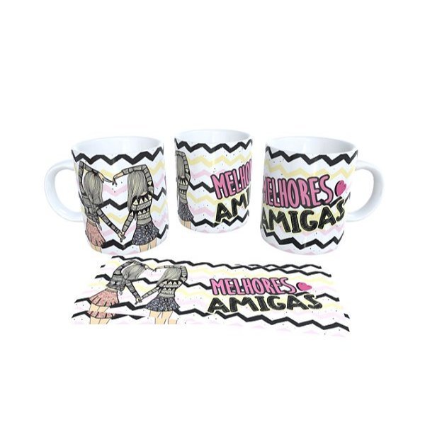 Caneca de Porcelana Melhores Amigas - Presente/Amigas/Brinde