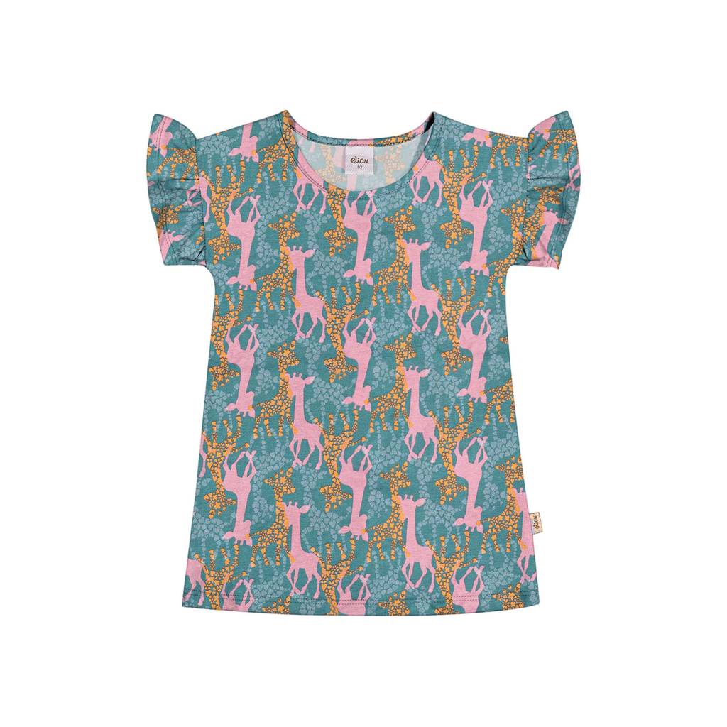 Vestido Infantil Menina Meia Malha Girafa Elian Verde