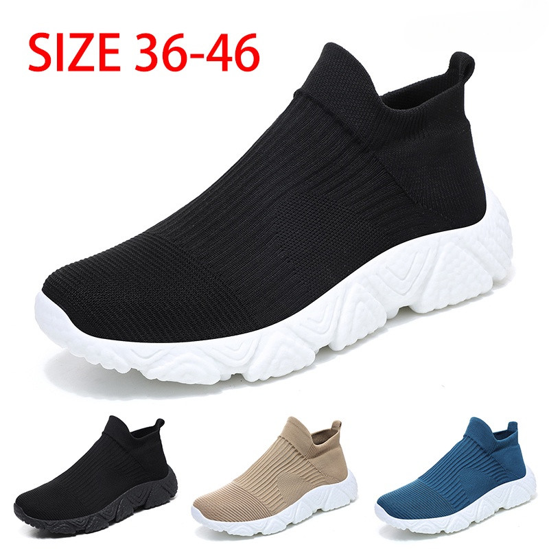 Tênis Unissex de Tamanho Grande 36-46, Super Elástico, Solado Leve e Macio, Respirável, Tênis Masculinos de Malha, Calça