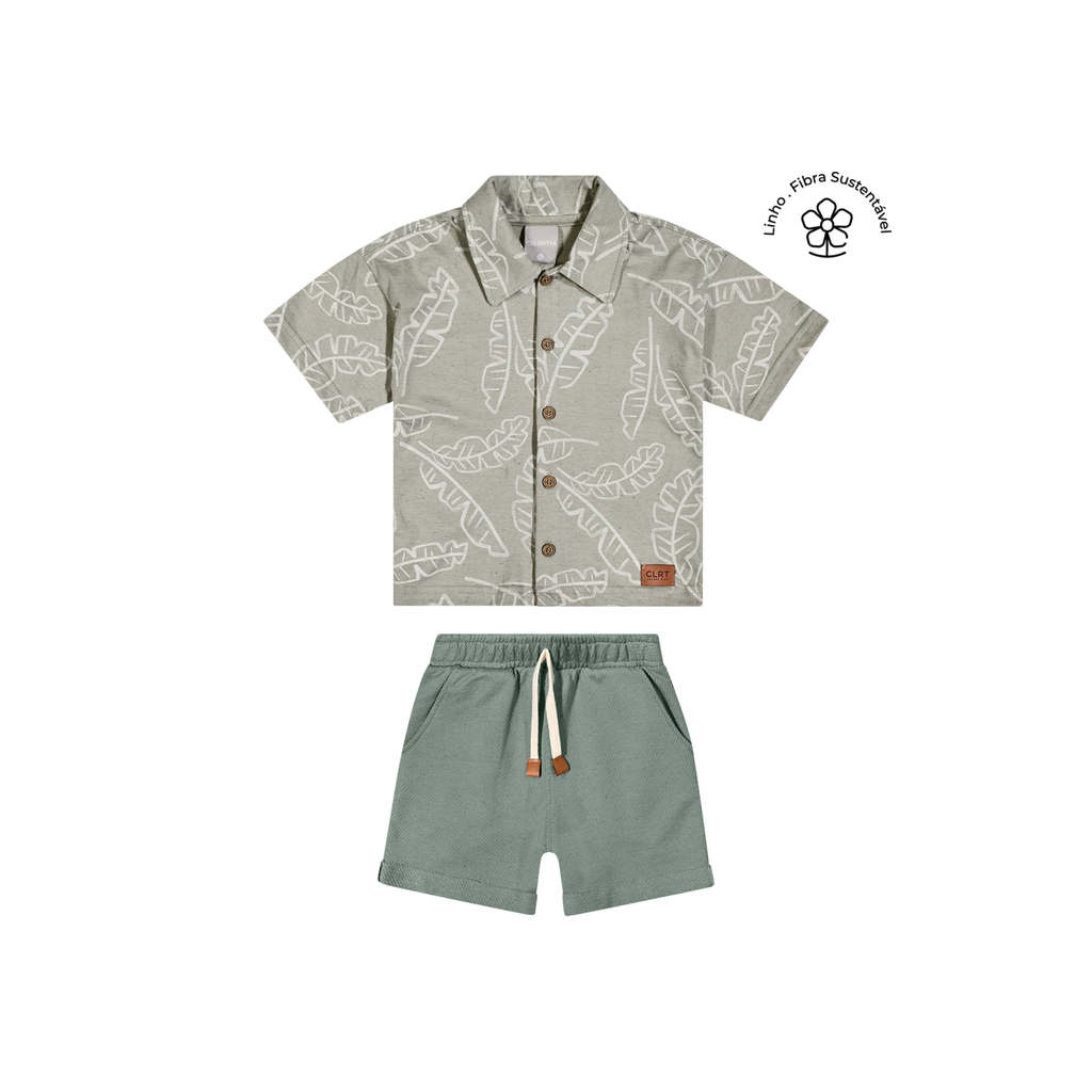 Conjunto Infantil Menino Social Tropical Colorittá Verde em Oferta na Shopee