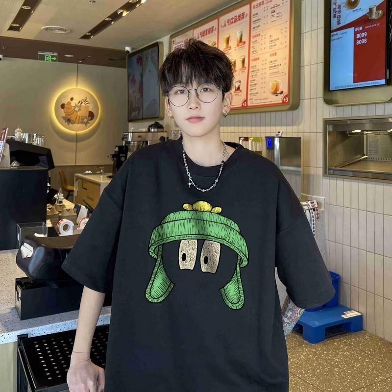 Unissex Verão Masculino Moderno Manga Curta Camiseta Estilo Japonês Engraçado Impresso Crewneck Gráfico Camisetas Oversi