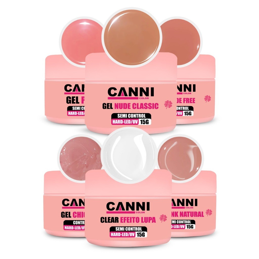 Gel canni color led uv seca na cabine semi control 15g para unhas - EMA free