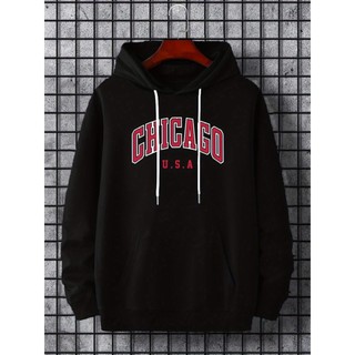 Moletom Casaco de frio com Capuz Chicago Usa Bolso Top Casual Elegante moleton com Capuz Masculina