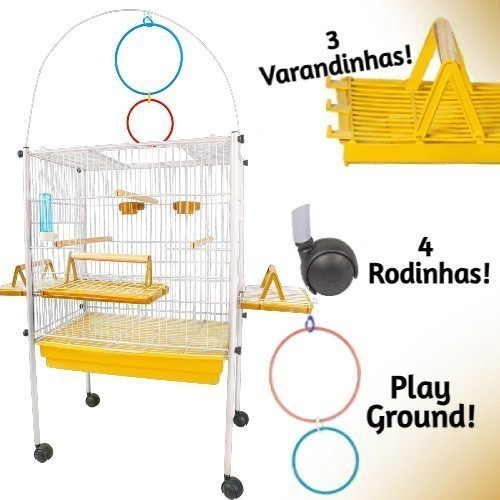 VIVEIRO GAIOLA CALOPSITA PASSÁROS AVES PAPAGAIO TRIPLEX JEL PLAST