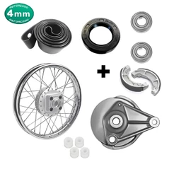 Roda Traseira Completa Cg Today Titan 125 83/99 Raio 4mm + Espelho Bucha Coroa Rolamentos Retentor