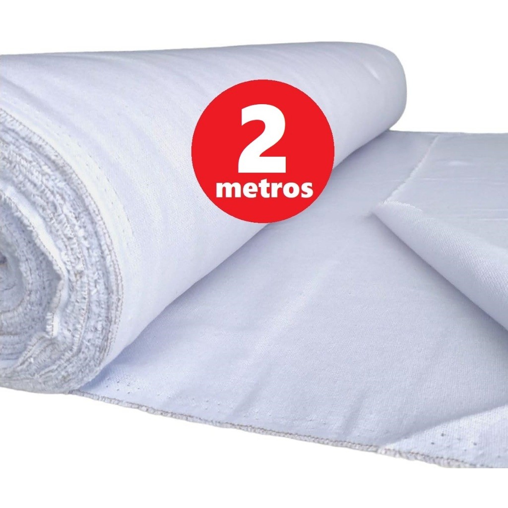 Tecido Pano Copa Liso 2 Metros em Algodão Pano De Prato Branco 70cm Artesanato Pintura