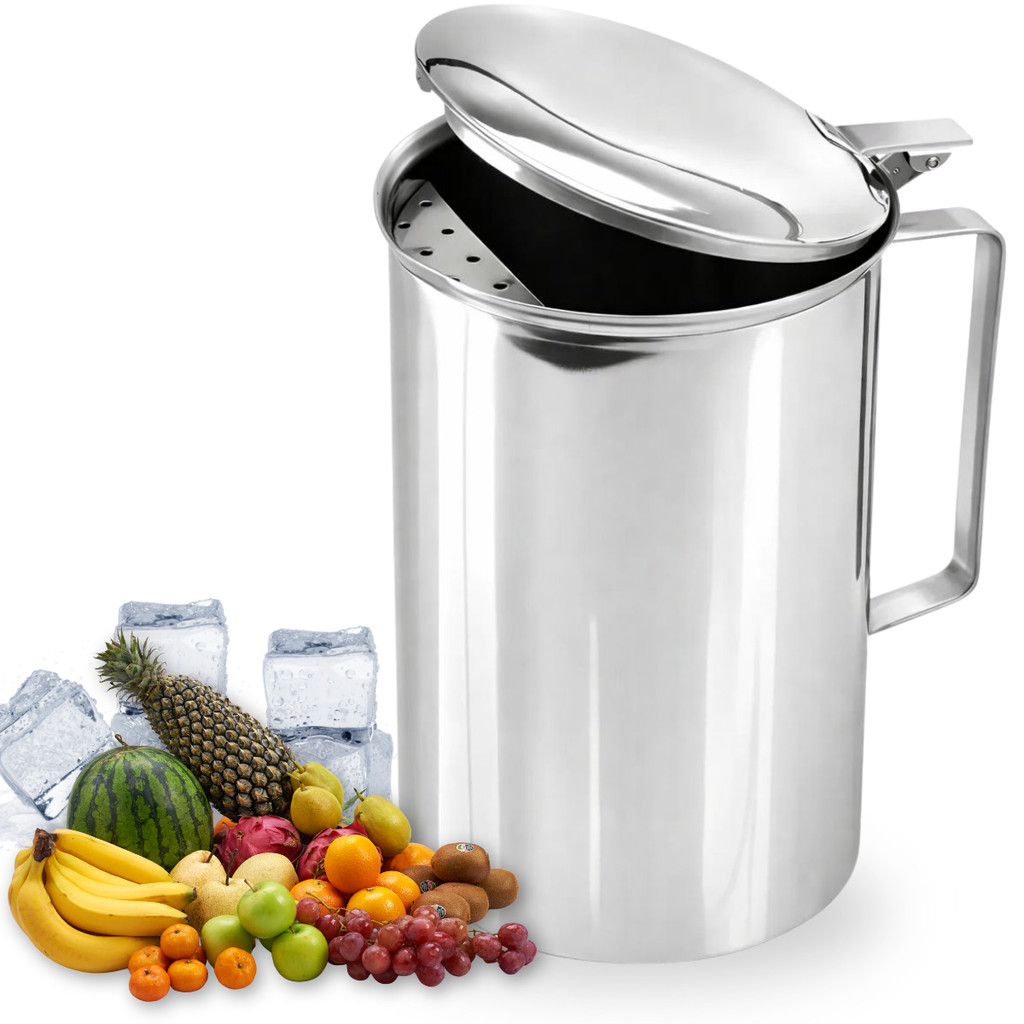 Jarra Inox Tampa Aparador Alça 2Litros Agua Suco Leite Gelo Refrigerante Café Bebida Buffet Casa em Oferta na Shopee