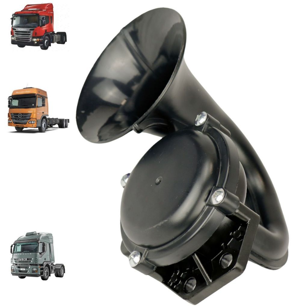 Buzina A Ar 1 Corneta 24v Scania Iveco Axor Volvo Fh Atego