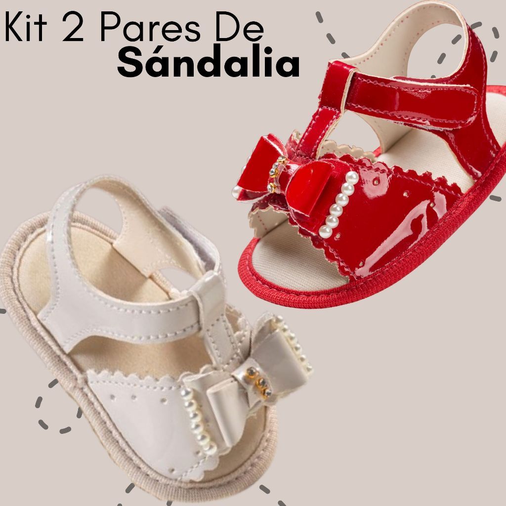 Kit 2 Pares De Sandália Feminina Infantil Recém Nascida Bebe Promoção BellaLis em Oferta na Shopee