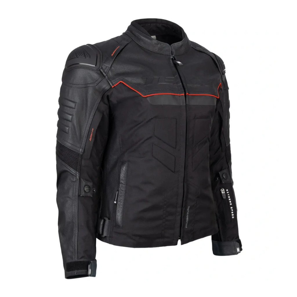 Jaqueta Moto Texx Falcon V2 Feminina Couro Preta Vermelha em Oferta na Shopee