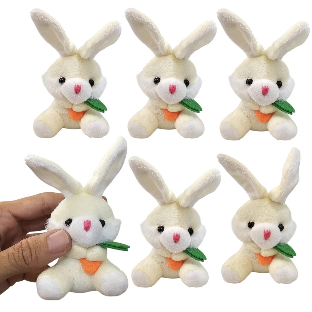 Kit 6 Coelho Da Páscoa C/ Cenoura Amarelo Pelúcia 12cm em Oferta na Shopee
