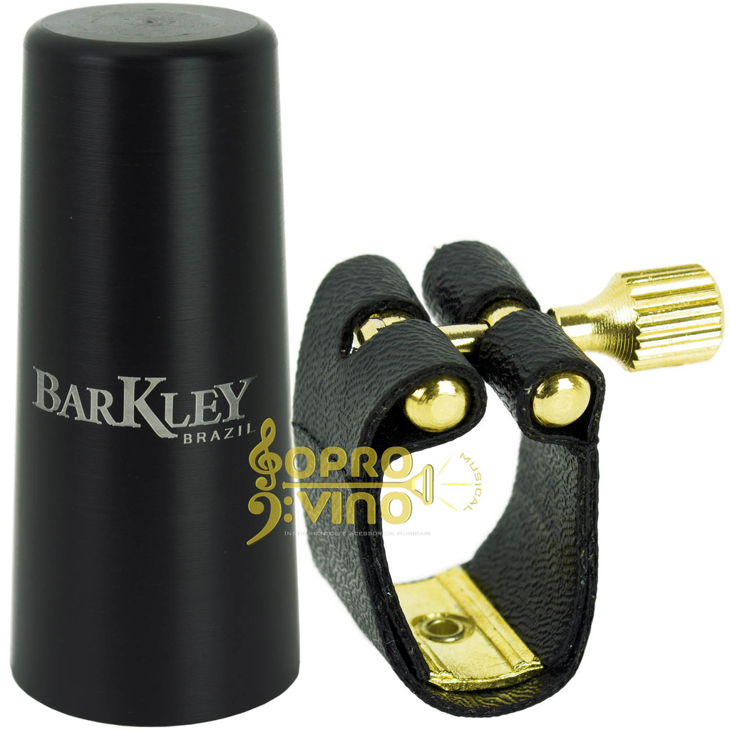 Abraçadeira Couro Sintético Ferragens Douradas Sax Barítono Boquilha Massa Barkley Cód. ABTOBR2
