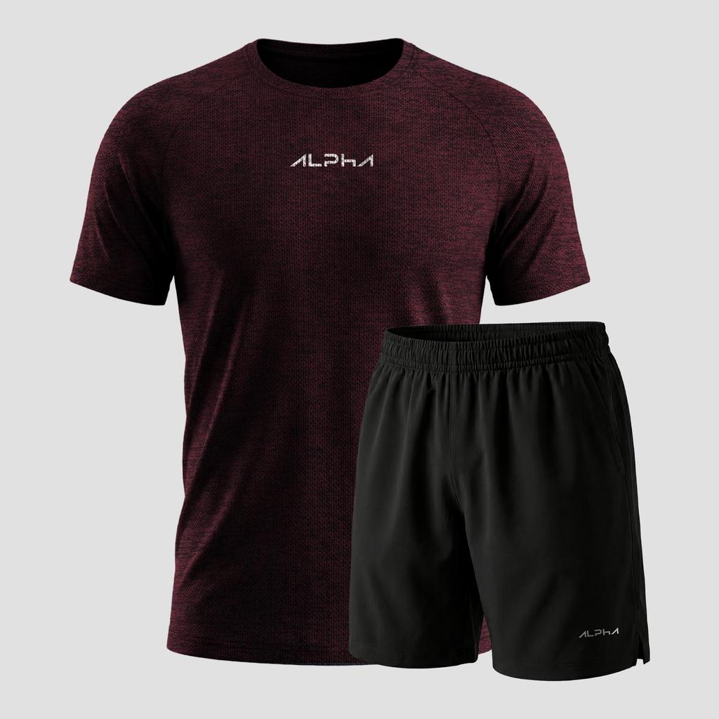 Kit Bermuda+Camiseta New Fluid Dry Fitness Academia Alpha Co
