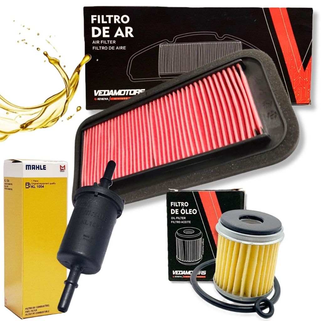 Kit de Filtros Fazer 250 Fz25 250 Abs 2018-2026 (Filtro Combustível + Filtro Óleo e Filtro Ar) em Oferta na Shopee
