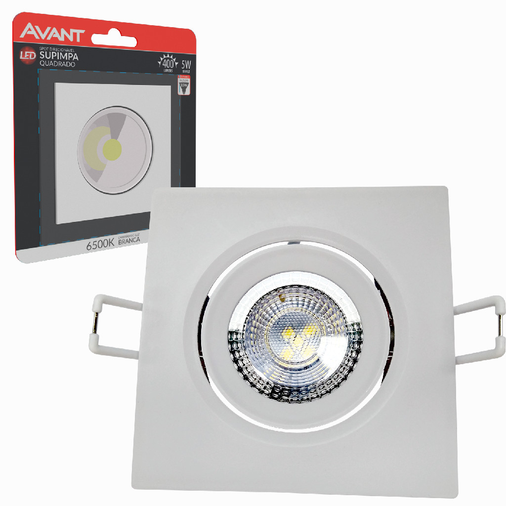 Luminária Spot Led De Teto Avant Supimpa Quadrado 5w 100v/240v em Oferta na Shopee
