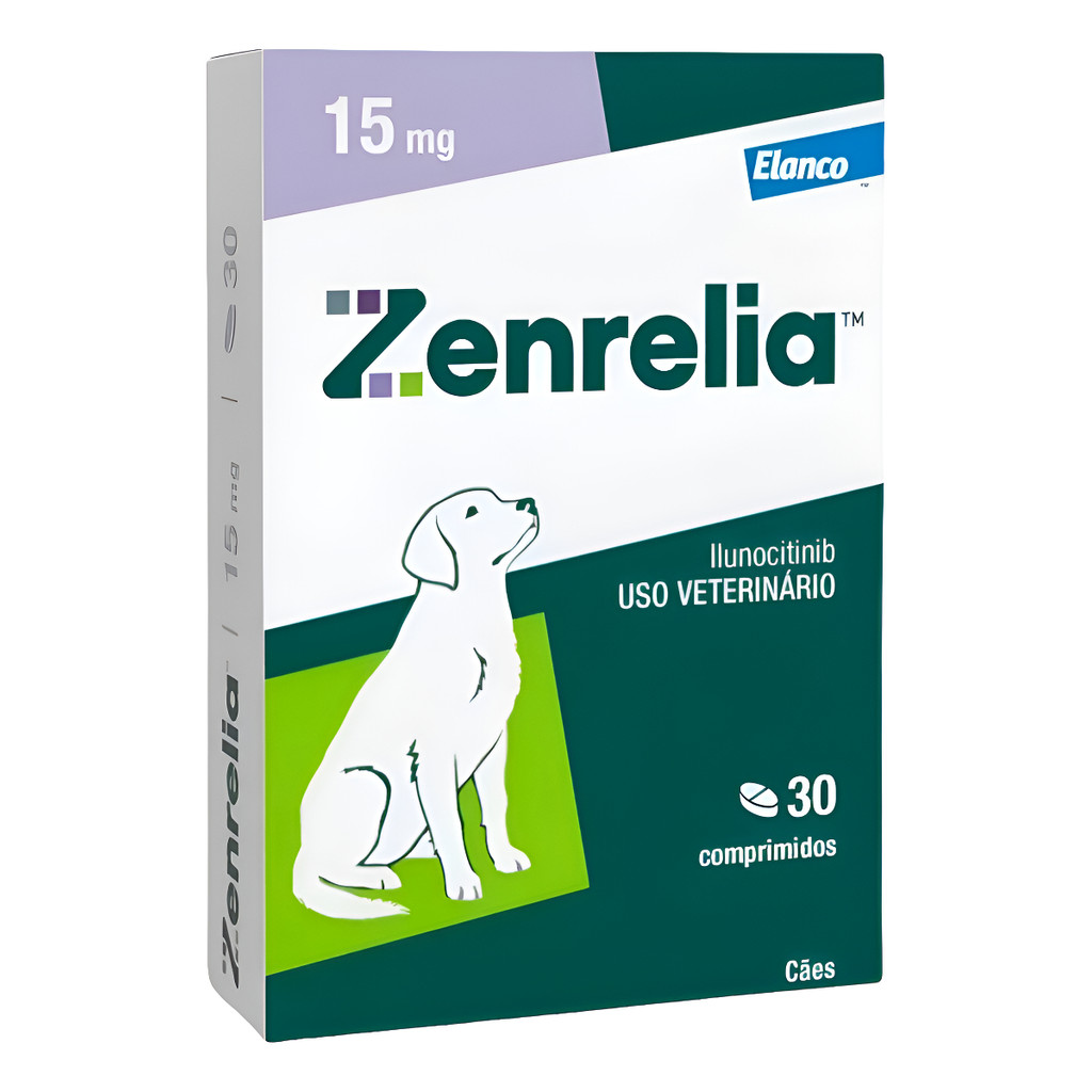 Zenrelia 15 Mg Dermatológico Para Cães Cão Cachorro 30 Comp