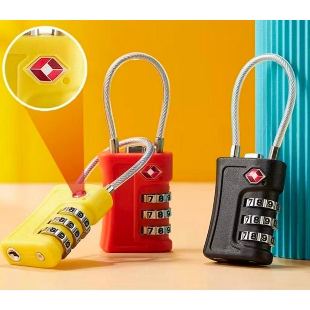 1 Cadeado TSA Portátil com Segredo Senha Cabo Aço Para Mala Viagens Bagagem Armario Academia