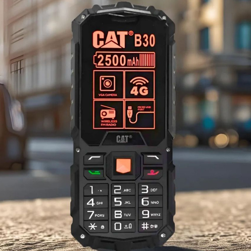 Celular Caterpillar B30 4G Tela 2.4" LCD Preto Resistente Poeira Agua Inquebrável Dual Sim