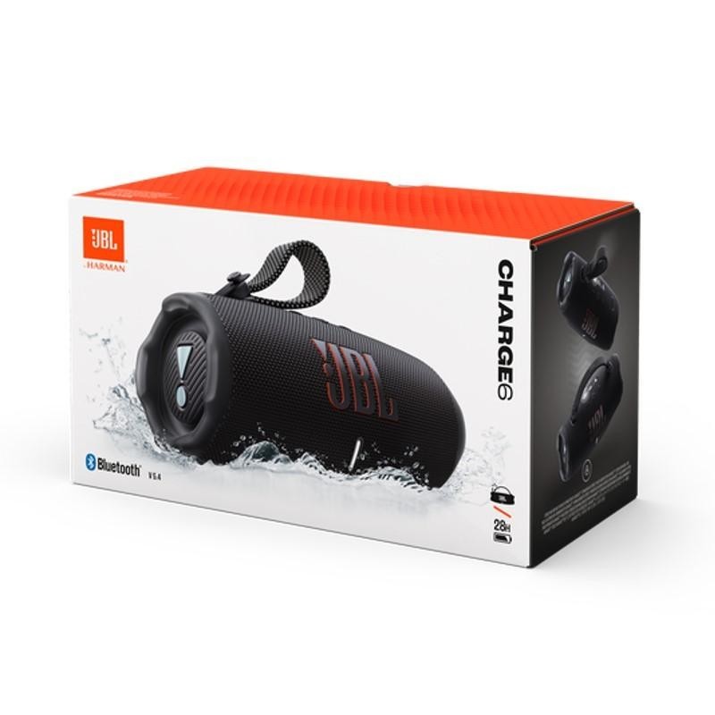 Caixa de Som JBL Portátil Charge 6 Bluetooth 45W Preta Original – Som Poderoso, Graves Intensos NF-e
