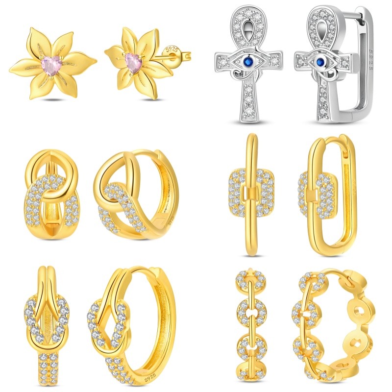S925 prata banhado a ouro brincos de diamante brincos de ouro senhoras luz brincos de luxo presentes de feriado