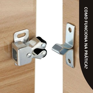 Kit 10 Fecho Rolete Zincado Trava de Pressão Porta Armário Móveis Gaveta Starfer Qualidade!🚪 em Oferta na Shopee