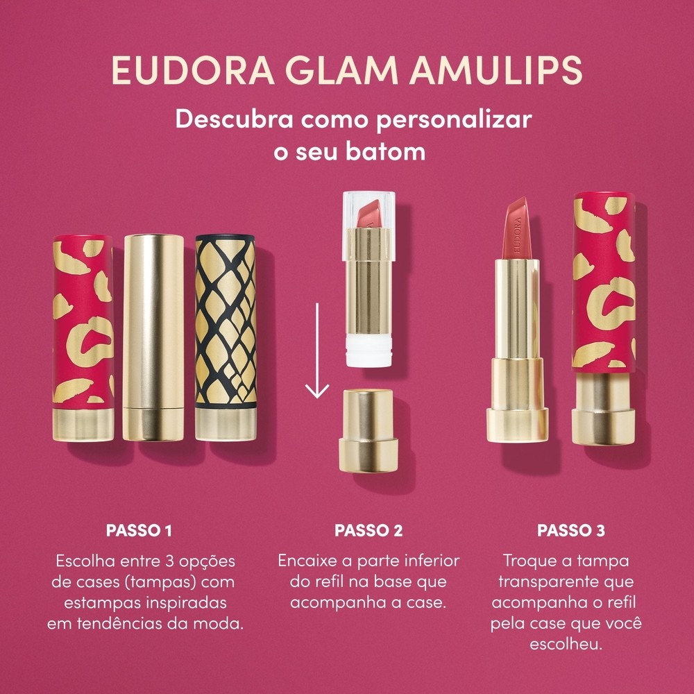 Kit Chique e Cheia de Atitude: Batom Vinho 3,4g + Case Preto