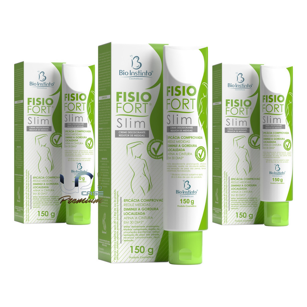 Kit 03un Creme Fisiofort Slim Redutor De Medidas 150g