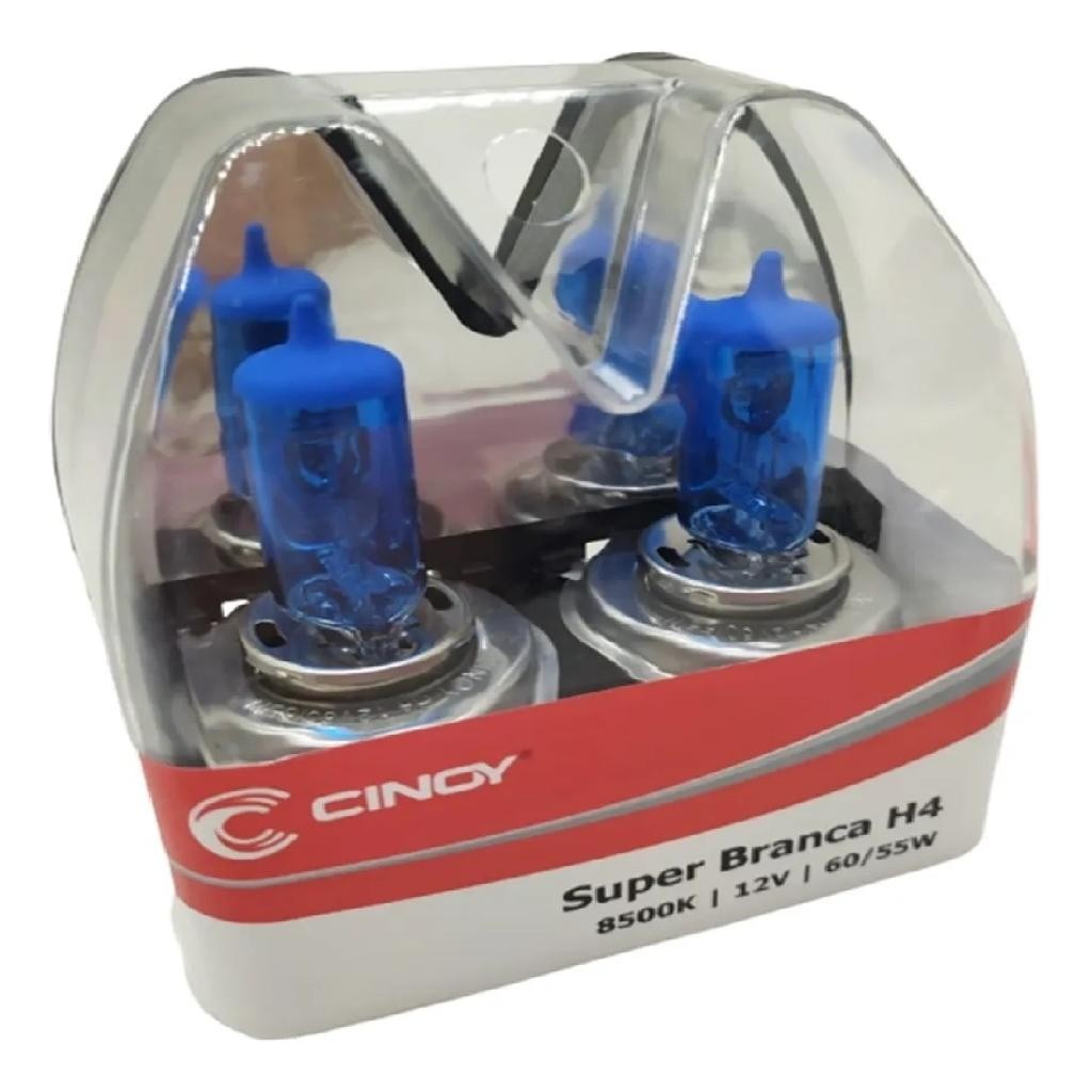 Par Lâmpada H4 Premium Super Branca Efeito Xenon Farol Cinoy Encaixe Padrão em Oferta na Shopee
