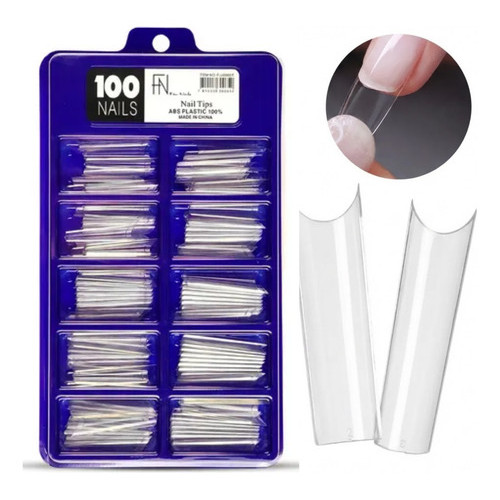 Tips Curvatura C Extra Longa Transparent Quadrada Nail Art Transparente em Oferta na Shopee