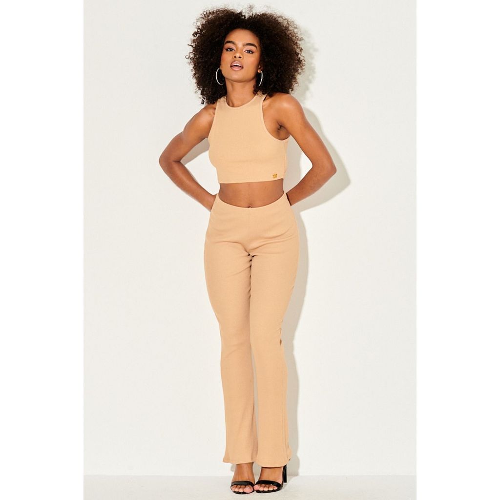 Calça Legging Canelada Planet Girls Bege Médio