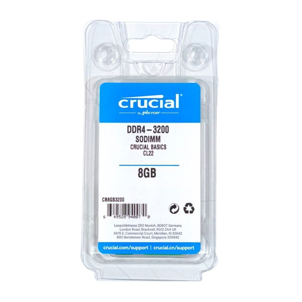 Memória RAM 8GB DDR4 3200mhz Crucial CB8GS3200 SODIMM p/ Notebook