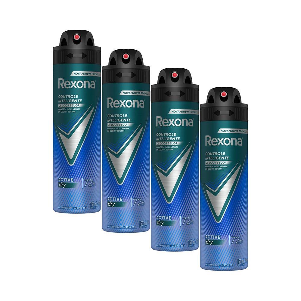 Kit 4 Desodorantes Rexona Men Aerossol Antitranspirante Active 150ml em Oferta na Shopee