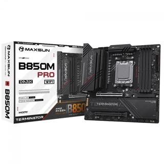 Placa Mãe Maxsun Terminator B850M Pro Dark WiFi, Chipset B850, AMD AM5, mATX, DDR5