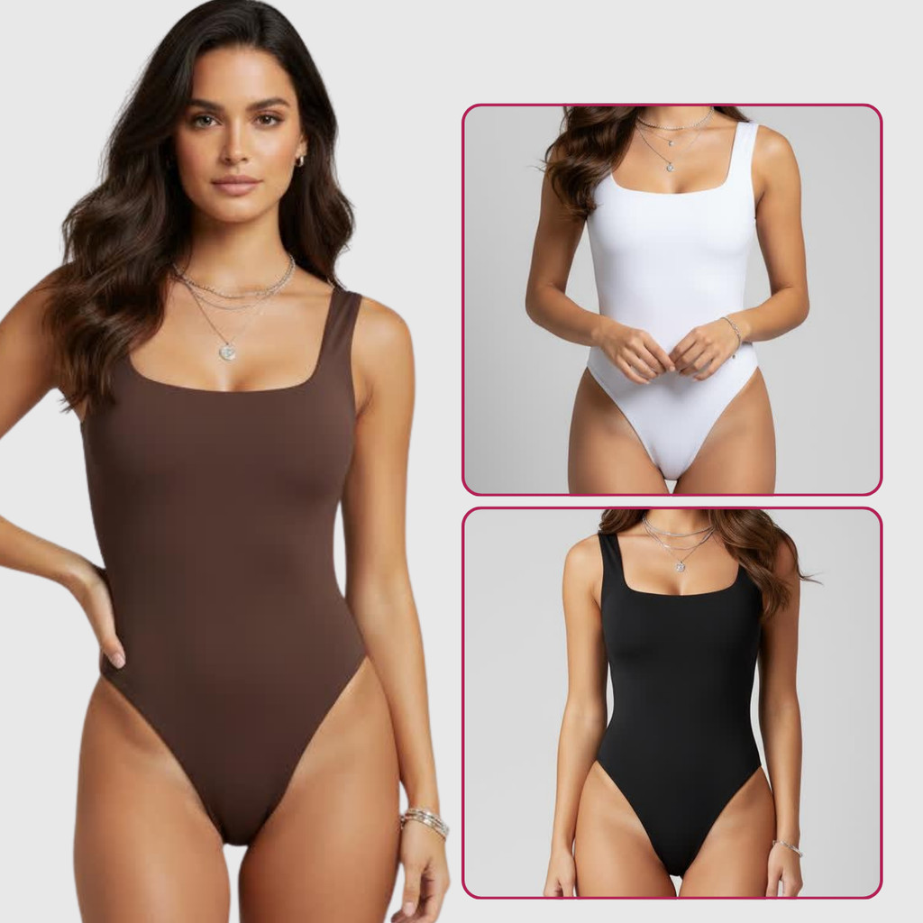 Body Feminino Suplex Regata Liso Costa Fechada Alças Largas Básico Estilo Luxo