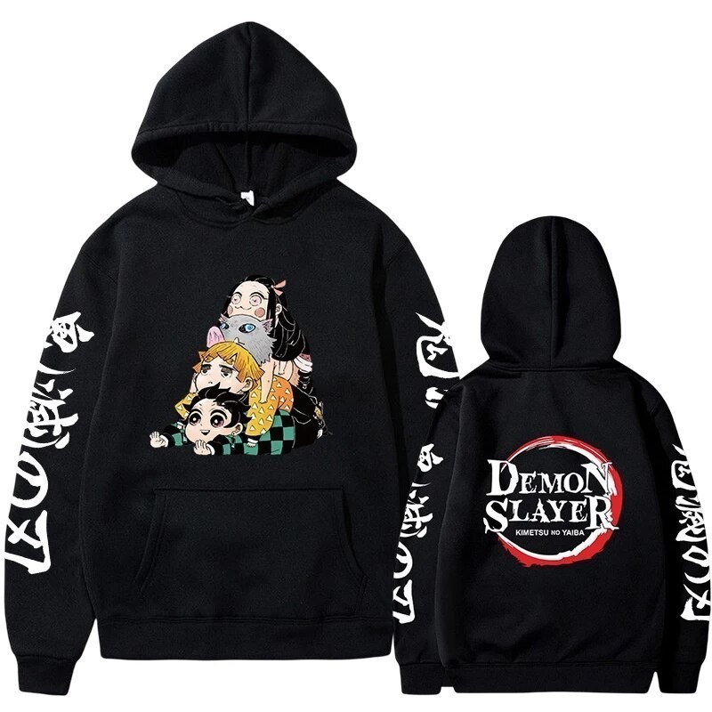 Moletom Canguru Capuz Anime Demon Slayer Clássico Hoodie Estilo Japonês Promoção Envio Rápido