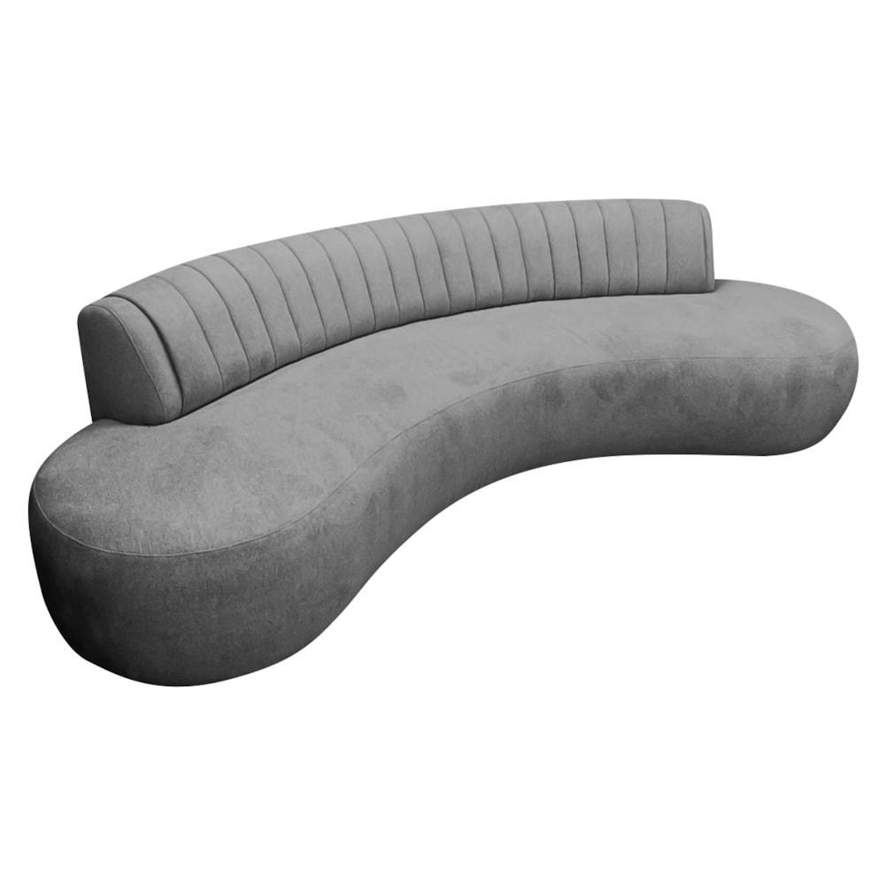 Divã Recamier Celeste Curvo Sala Estar Luxo 200cm Bouclé