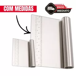 Espátula Reta Tubular Inox Multiuso | Cortador e Raspador para Massas, Bolo, Legumes e Cozinha