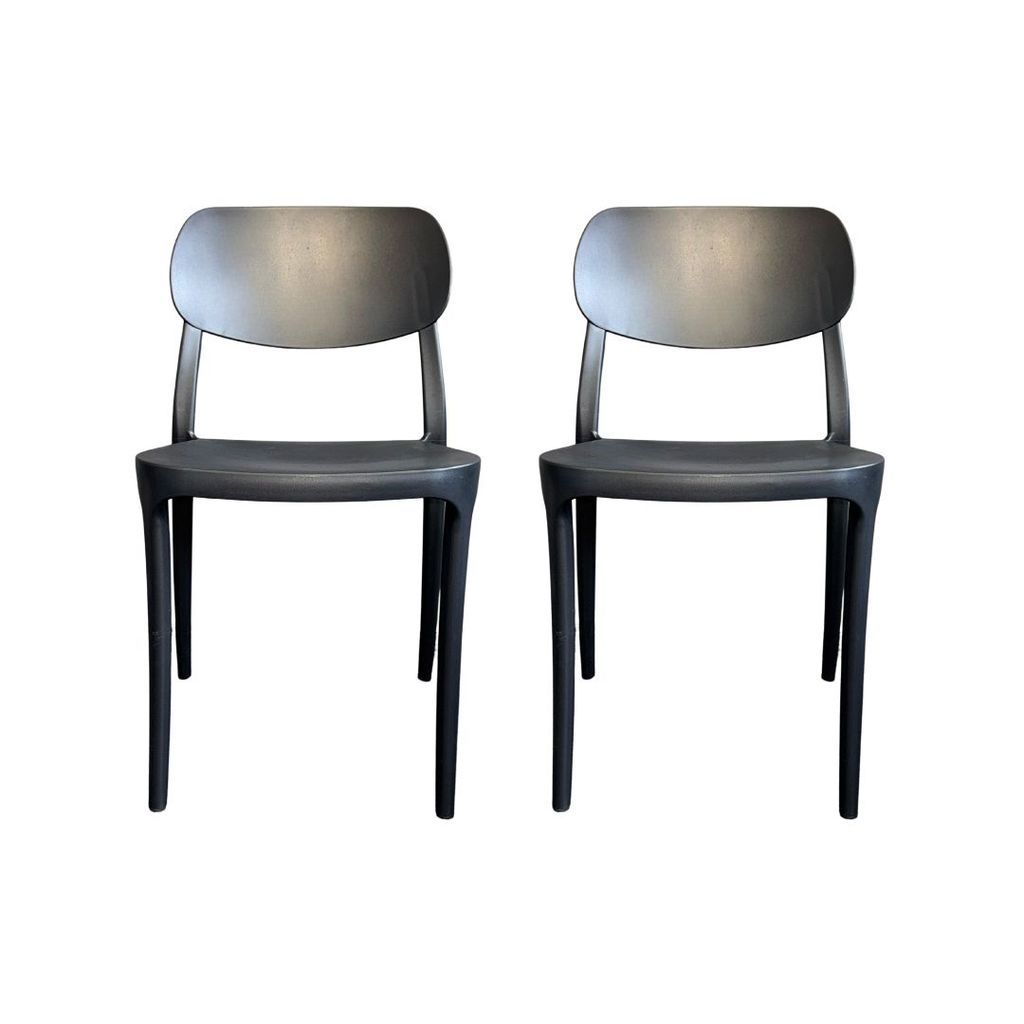 Kit 2 Cadeiras Nanna Preta de Polipropileno Cozinha Sala de Jantar Design Retrô Industrial em Oferta na Shopee